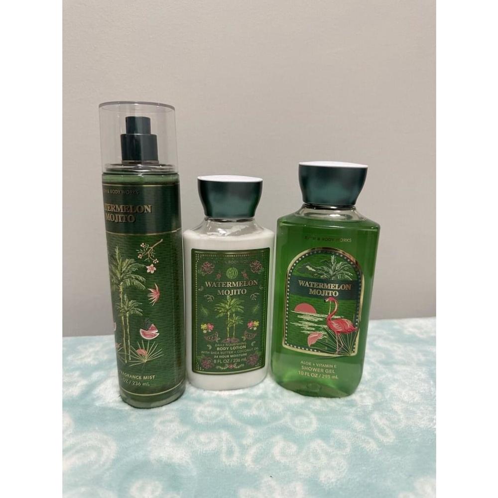 Bath & Body Works Watermelon Mojito Body Mist Lotion Shower Gel Set Full Size